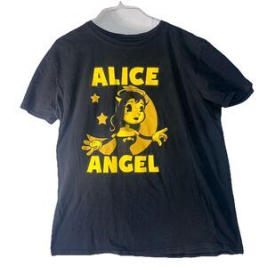 Bendy And The Ink Machine Alice Angel Moon Stars Yellow Art T-Shirt Black Large